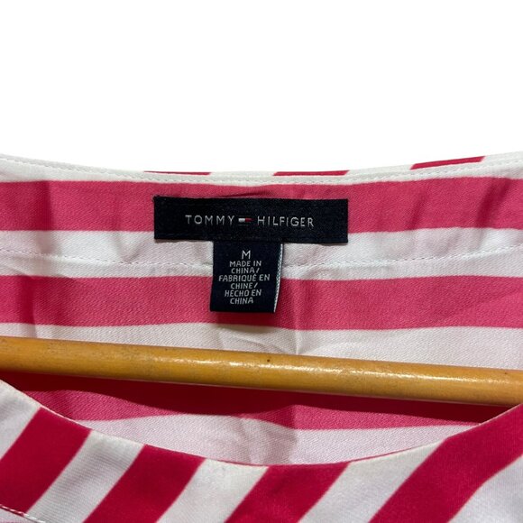 Tommy Hilfiger Pink White Nautical Stripe Blouse Size M - Picture 3 of 4